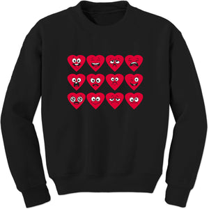 Unisex Valentines Day Heart Faces Crewneck Men's Women's Sweatshirt Sweater