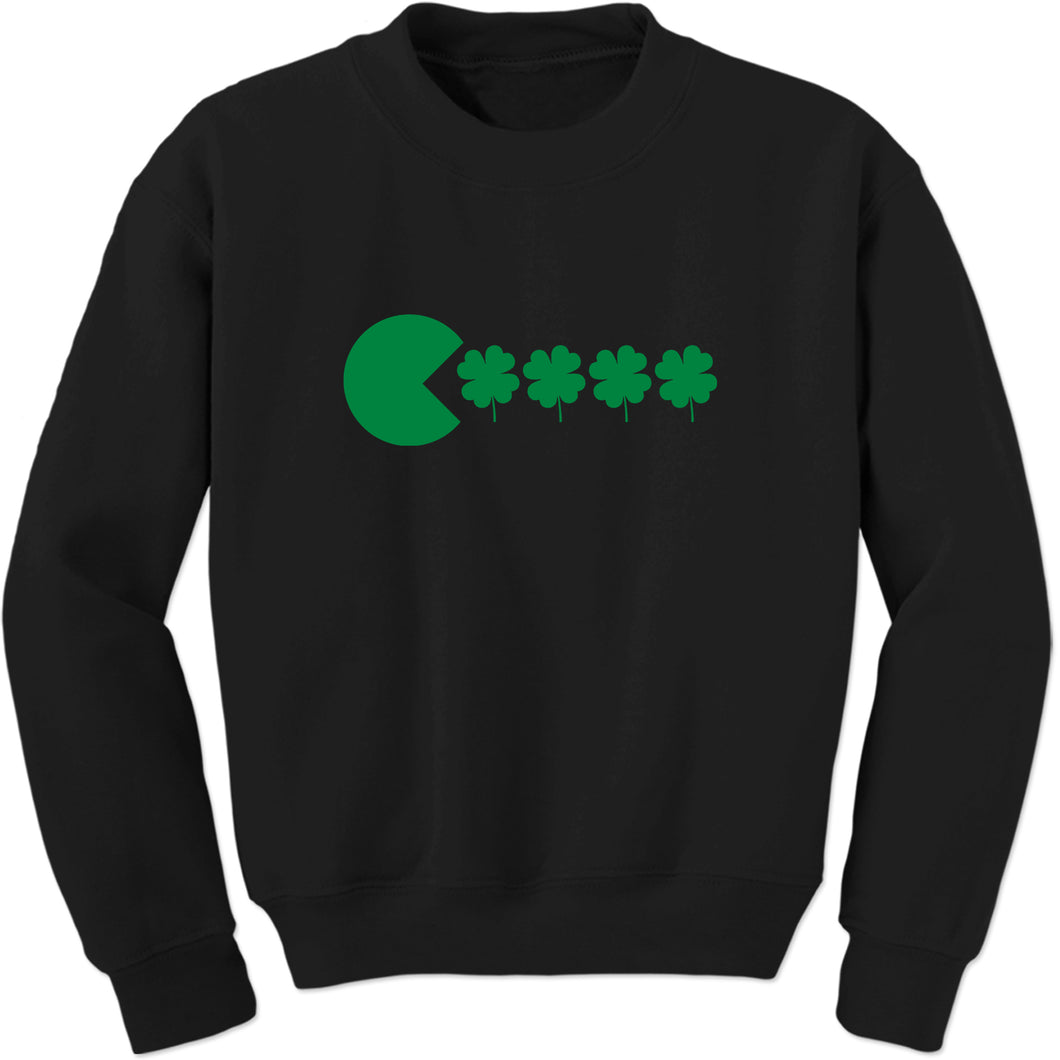 Unisex St Patricks Day Funny Goofy Retro Shamrock Eater Crewneck Men's Women's Sweatshirt Sweater