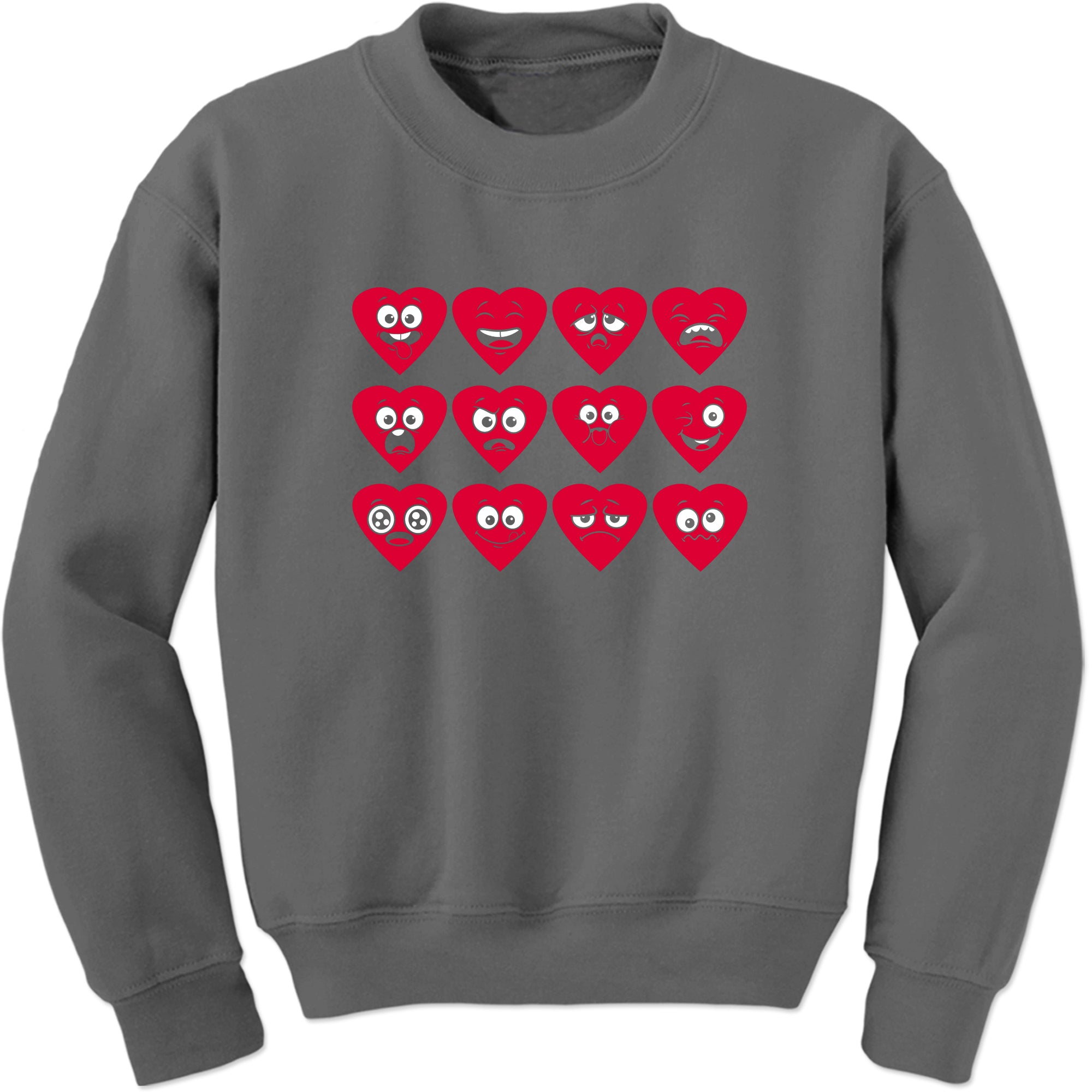 Unisex Valentines Day Heart Faces Crewneck Men's Women's Sweatshirt Sweater
