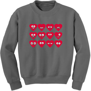 Unisex Valentines Day Heart Faces Crewneck Men's Women's Sweatshirt Sweater