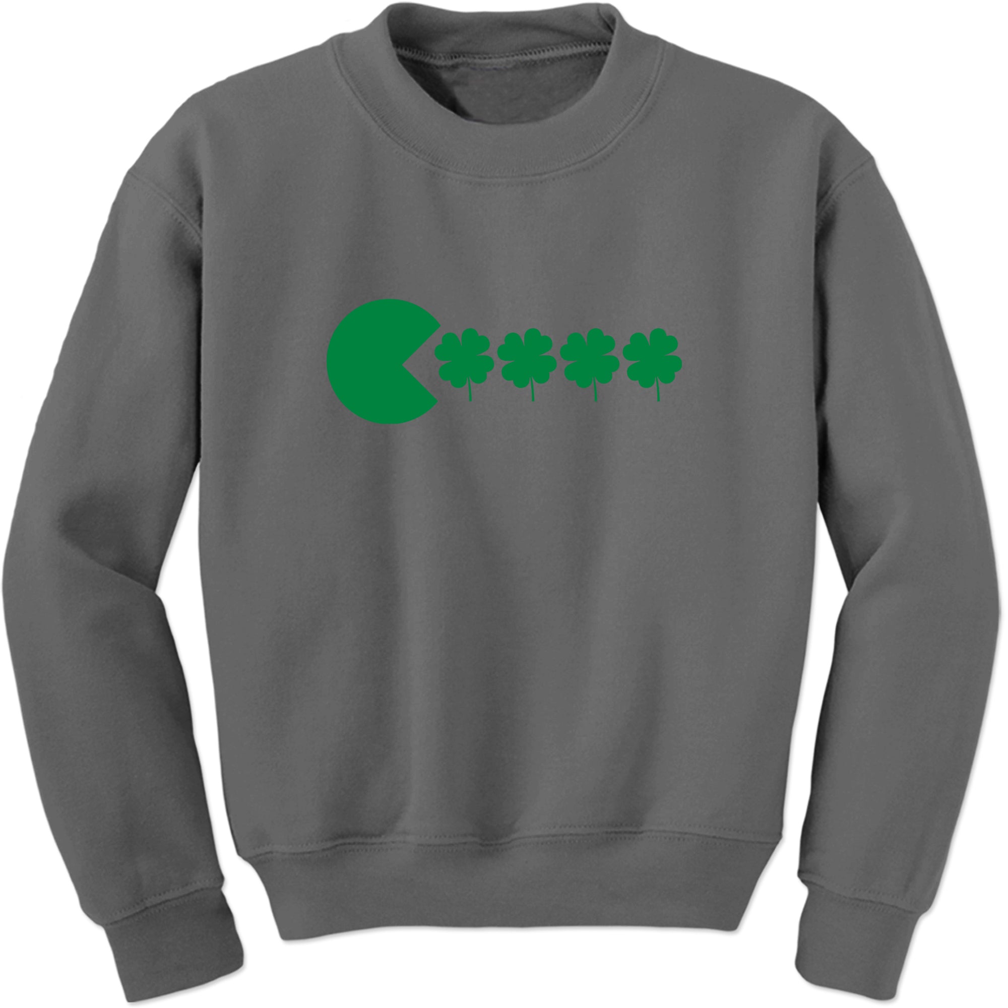 Unisex St Patricks Day Funny Goofy Retro Shamrock Eater Crewneck Men's Women's Sweatshirt Sweater