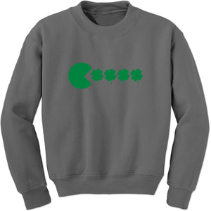 Unisex St Patricks Day Funny Goofy Retro Shamrock Eater Crewneck Men's Women's Sweatshirt Sweater