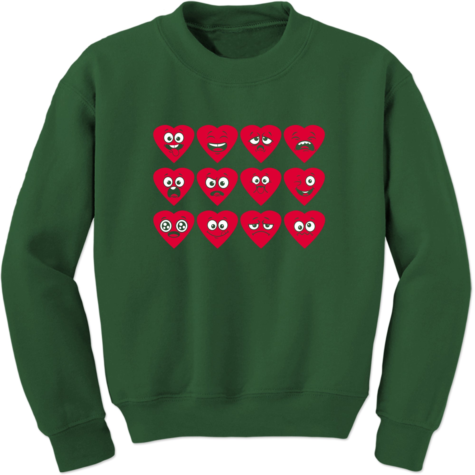 Unisex Valentines Day Heart Faces Crewneck Men's Women's Sweatshirt Sweater