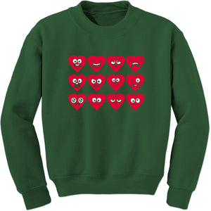 Unisex Valentines Day Heart Faces Crewneck Men's Women's Sweatshirt Sweater