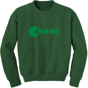 Unisex St Patricks Day Funny Goofy Retro Shamrock Eater Crewneck Men's Women's Sweatshirt Sweater