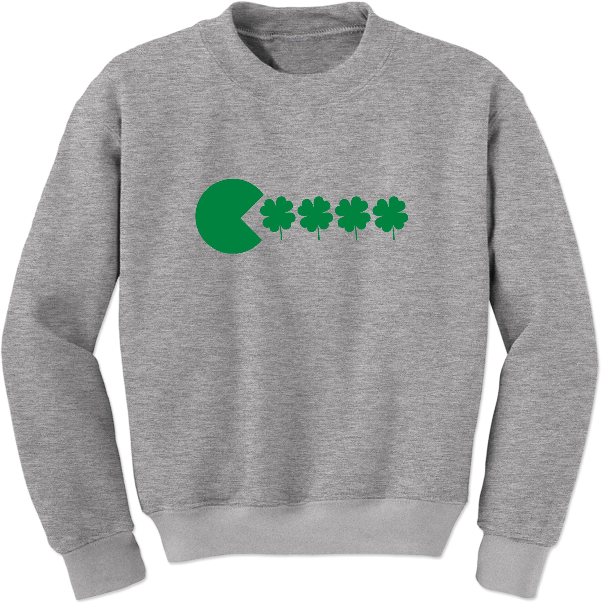Unisex St Patricks Day Funny Goofy Retro Shamrock Eater Crewneck Men's Women's Sweatshirt Sweater