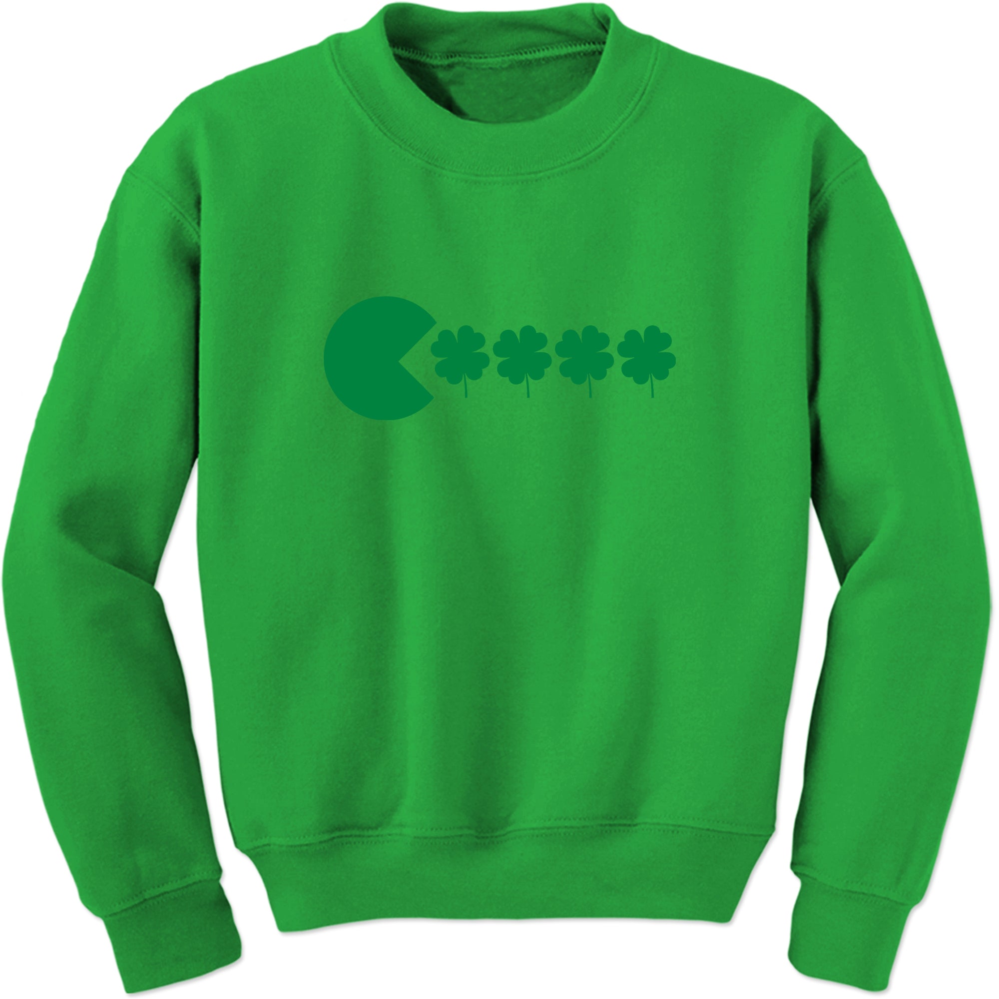 Unisex St Patricks Day Funny Goofy Retro Shamrock Eater Crewneck Men's Women's Sweatshirt Sweater