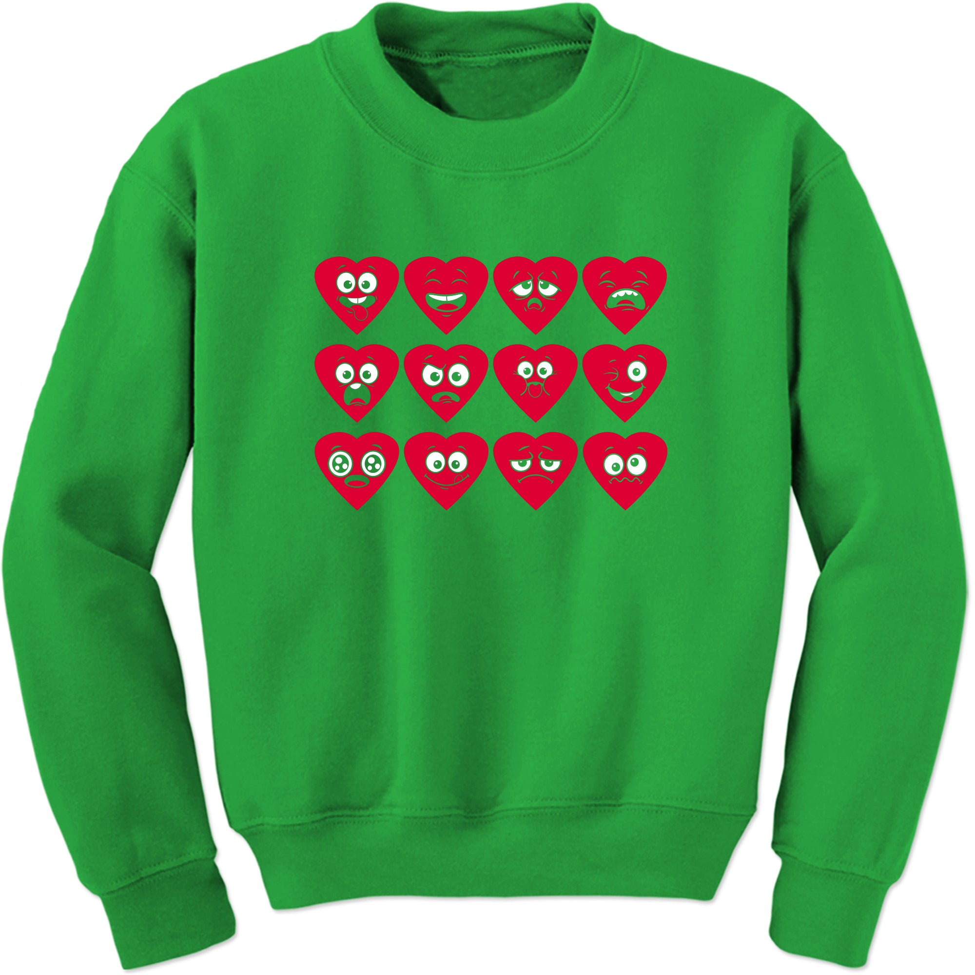 Unisex Valentines Day Heart Faces Crewneck Men's Women's Sweatshirt Sweater