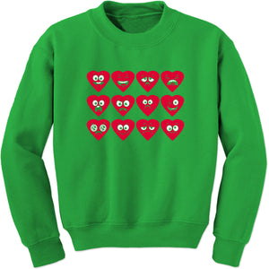 Unisex Valentines Day Heart Faces Crewneck Men's Women's Sweatshirt Sweater