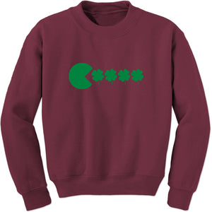 Unisex St Patricks Day Funny Goofy Retro Shamrock Eater Crewneck Men's Women's Sweatshirt Sweater