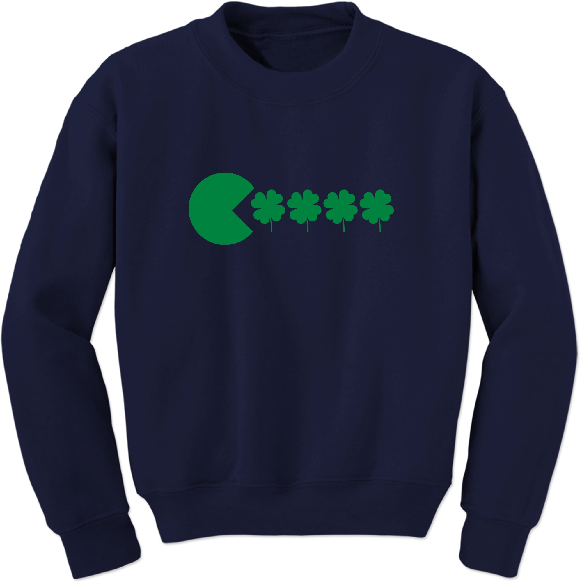 Unisex St Patricks Day Funny Goofy Retro Shamrock Eater Crewneck Men's Women's Sweatshirt Sweater