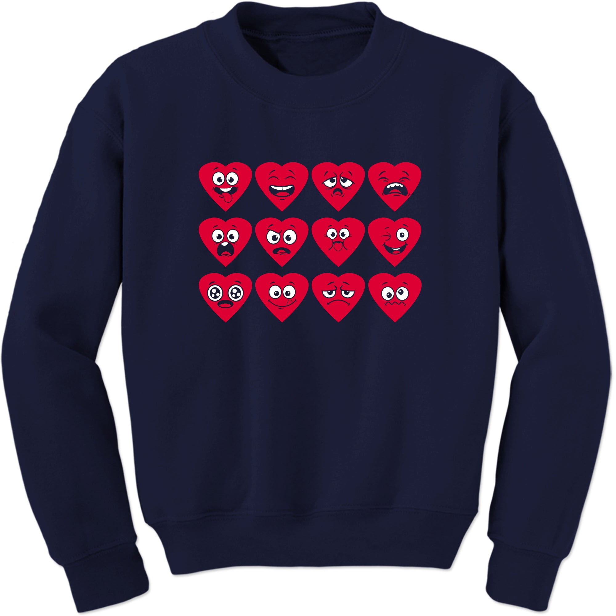 Unisex Valentines Day Heart Faces Crewneck Men's Women's Sweatshirt Sweater
