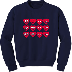 Unisex Valentines Day Heart Faces Crewneck Men's Women's Sweatshirt Sweater
