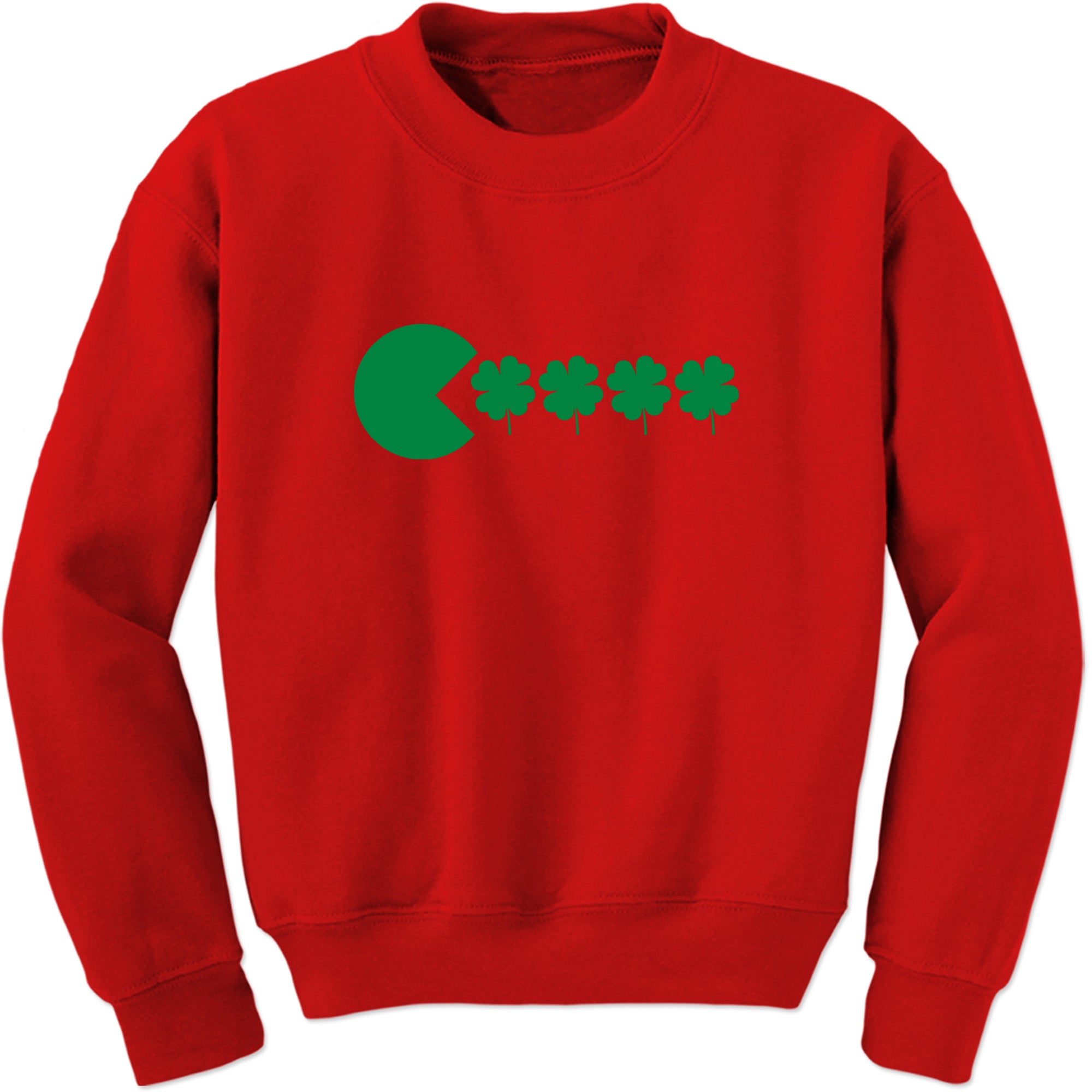 Unisex St Patricks Day Funny Goofy Retro Shamrock Eater Crewneck Men's Women's Sweatshirt Sweater