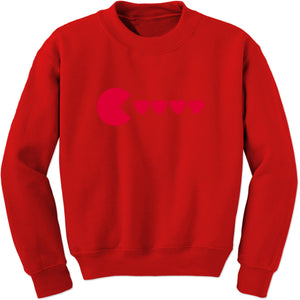 Unisex Valentines Day Heart Eater Crewneck Men's Women's Sweatshirt Sweater