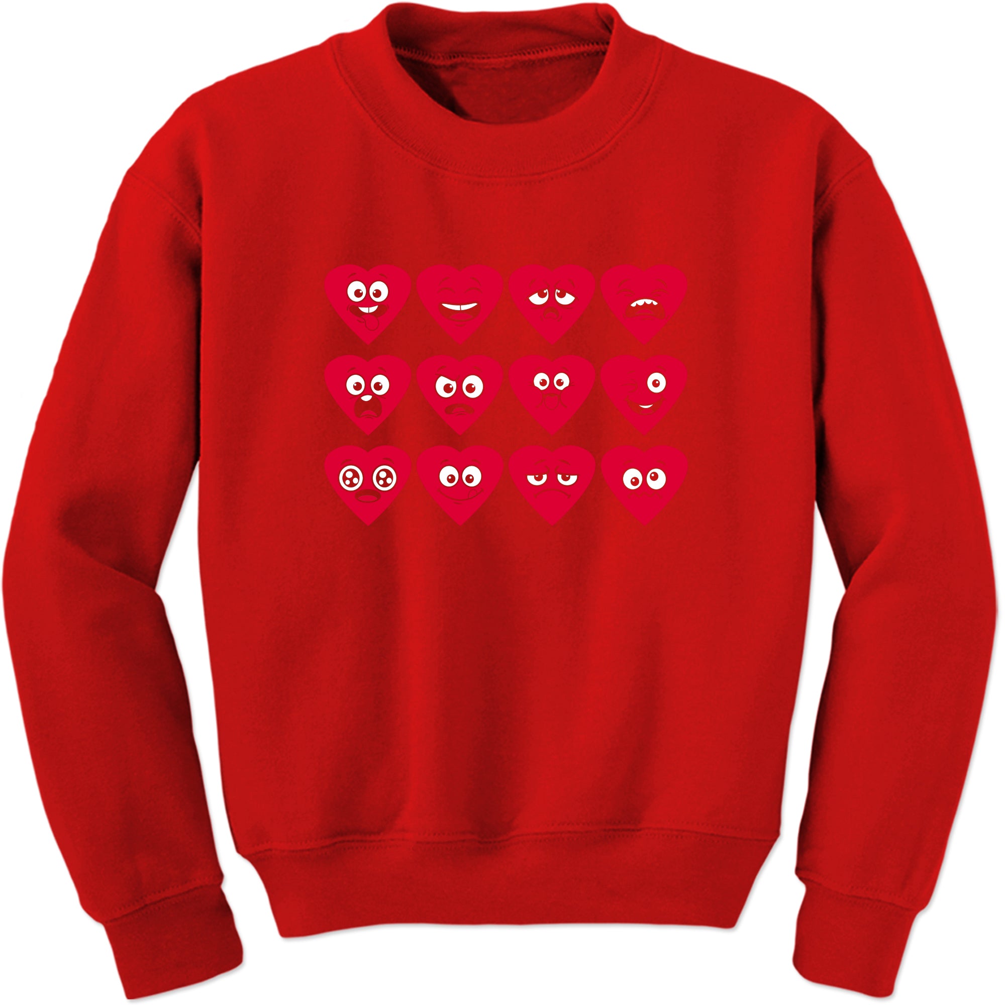 Unisex Valentines Day Heart Faces Crewneck Men's Women's Sweatshirt Sweater