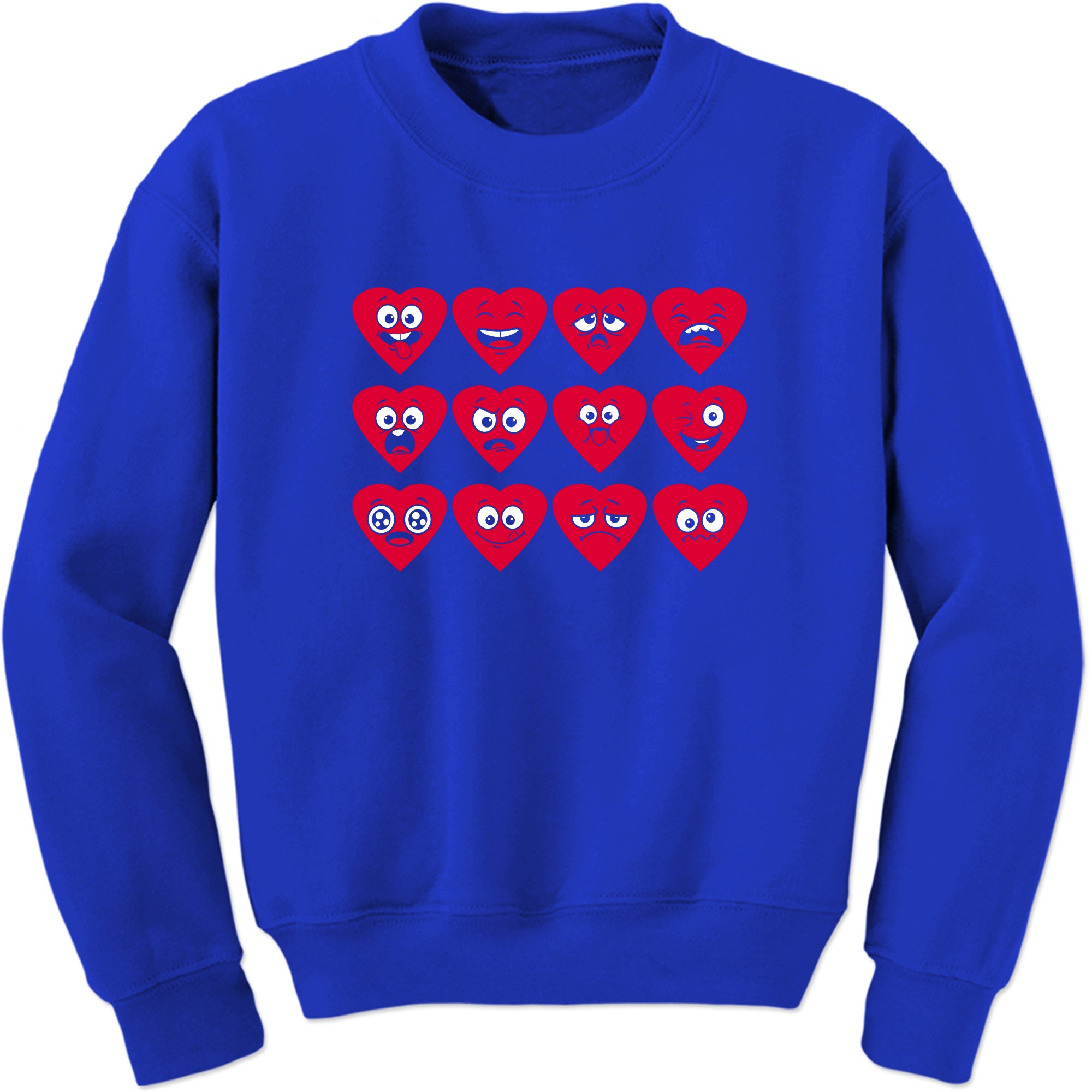 Unisex Valentines Day Heart Faces Crewneck Men's Women's Sweatshirt Sweater