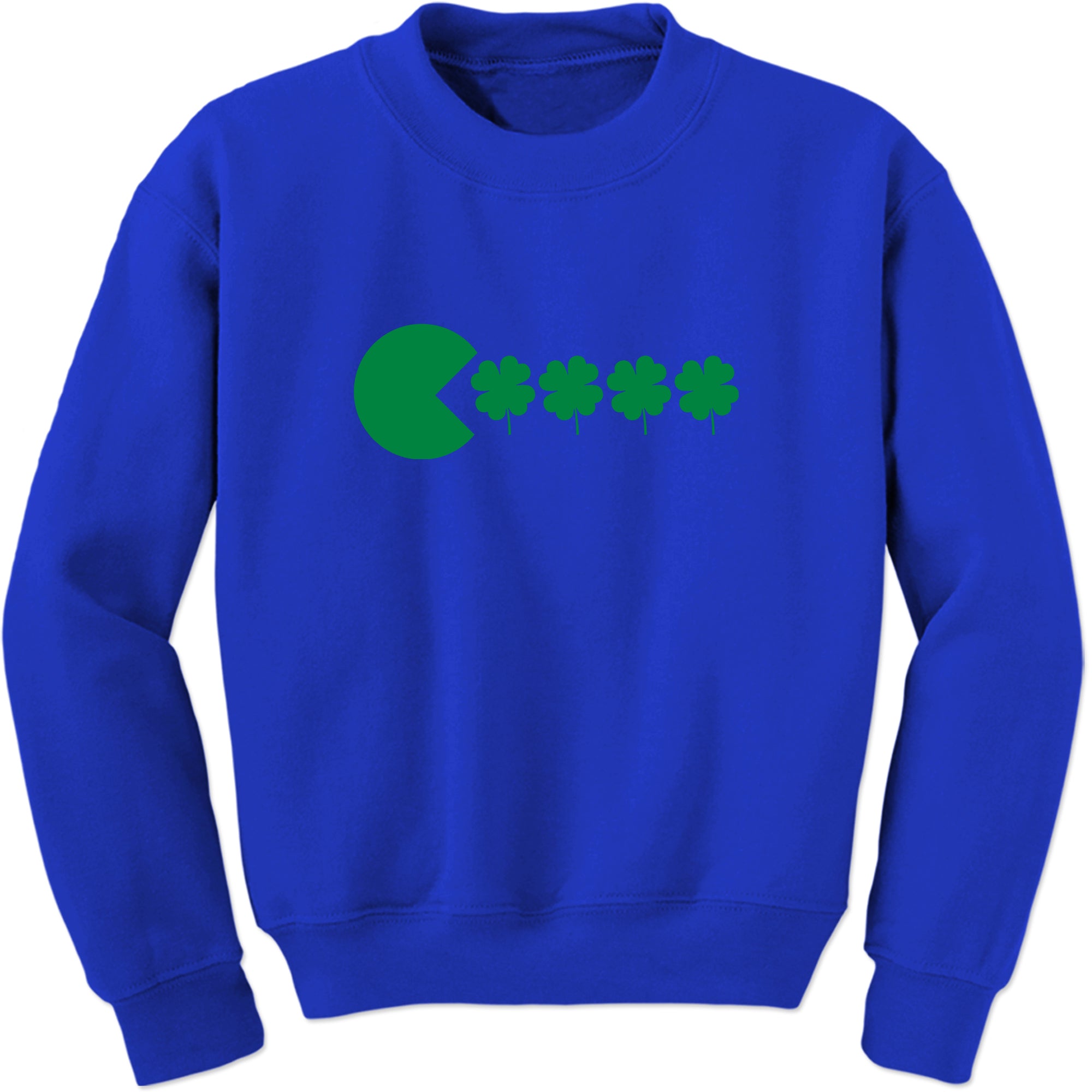 Unisex St Patricks Day Funny Goofy Retro Shamrock Eater Crewneck Men's Women's Sweatshirt Sweater