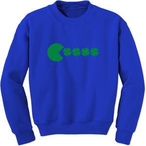 Unisex St Patricks Day Funny Goofy Retro Shamrock Eater Crewneck Men's Women's Sweatshirt Sweater