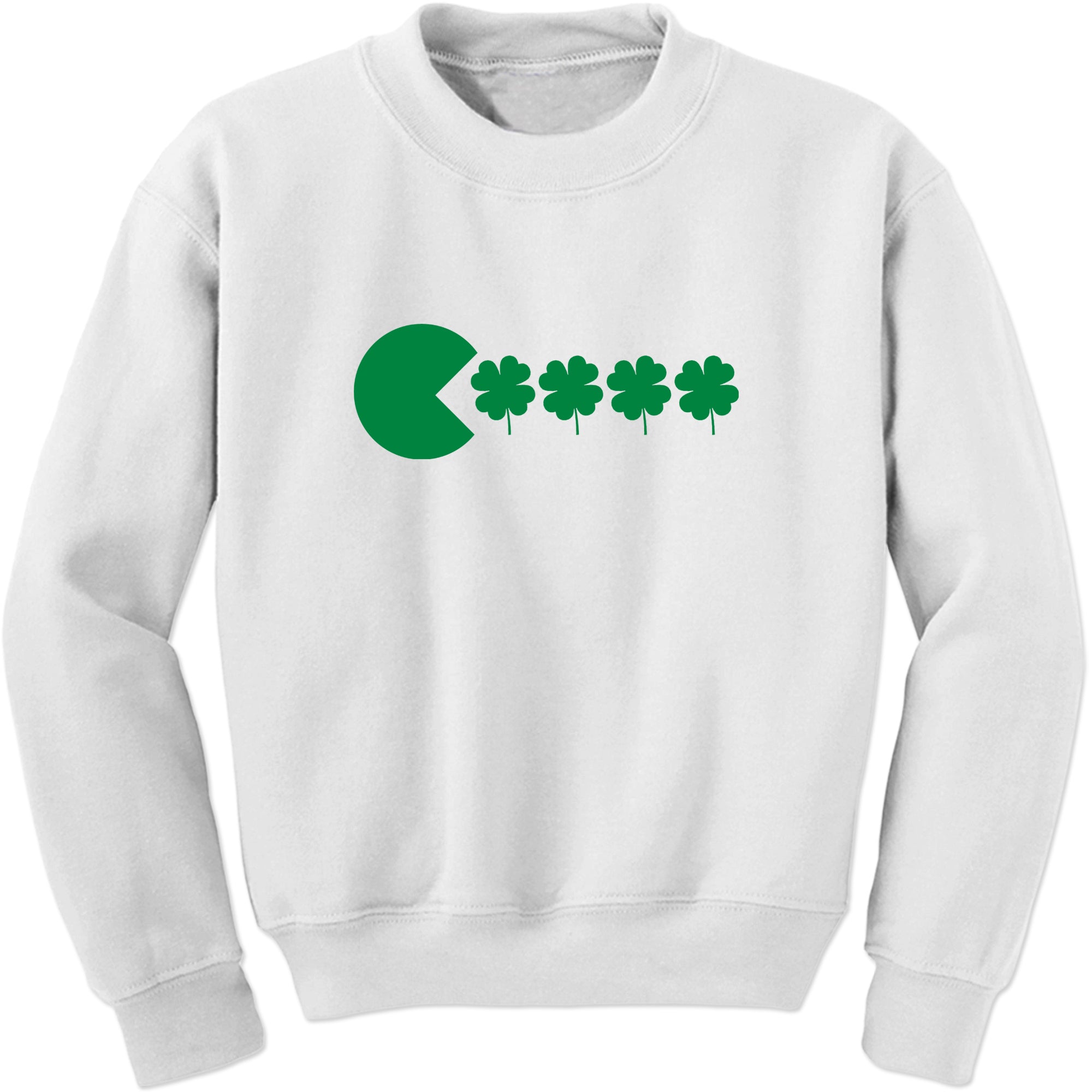 Unisex St Patricks Day Funny Goofy Retro Shamrock Eater Crewneck Men's Women's Sweatshirt Sweater