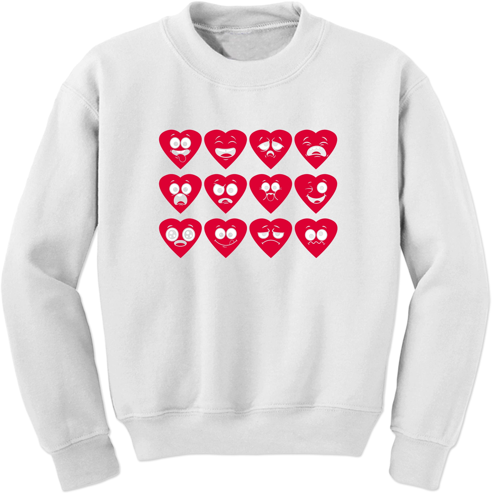 Unisex Valentines Day Heart Faces Crewneck Men's Women's Sweatshirt Sweater