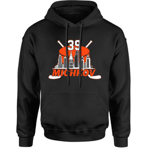 Unisex Michkov 39 Philadelphia Hockey Skyline Hoodie
