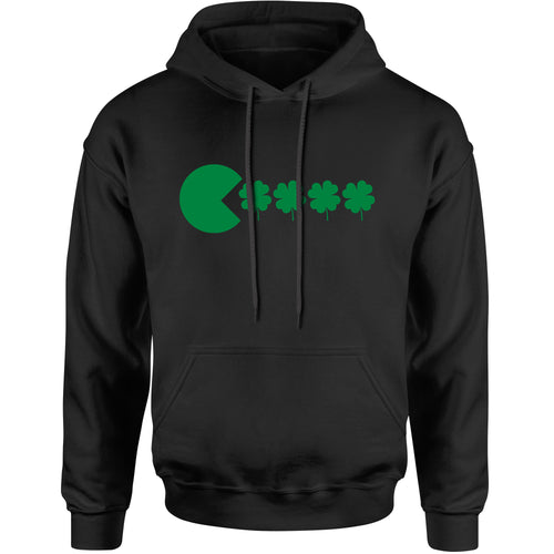 Unisex St Patricks Day Funny Goofy Retro Shamrock Eater Men's Women's Hooded Sweatshirt