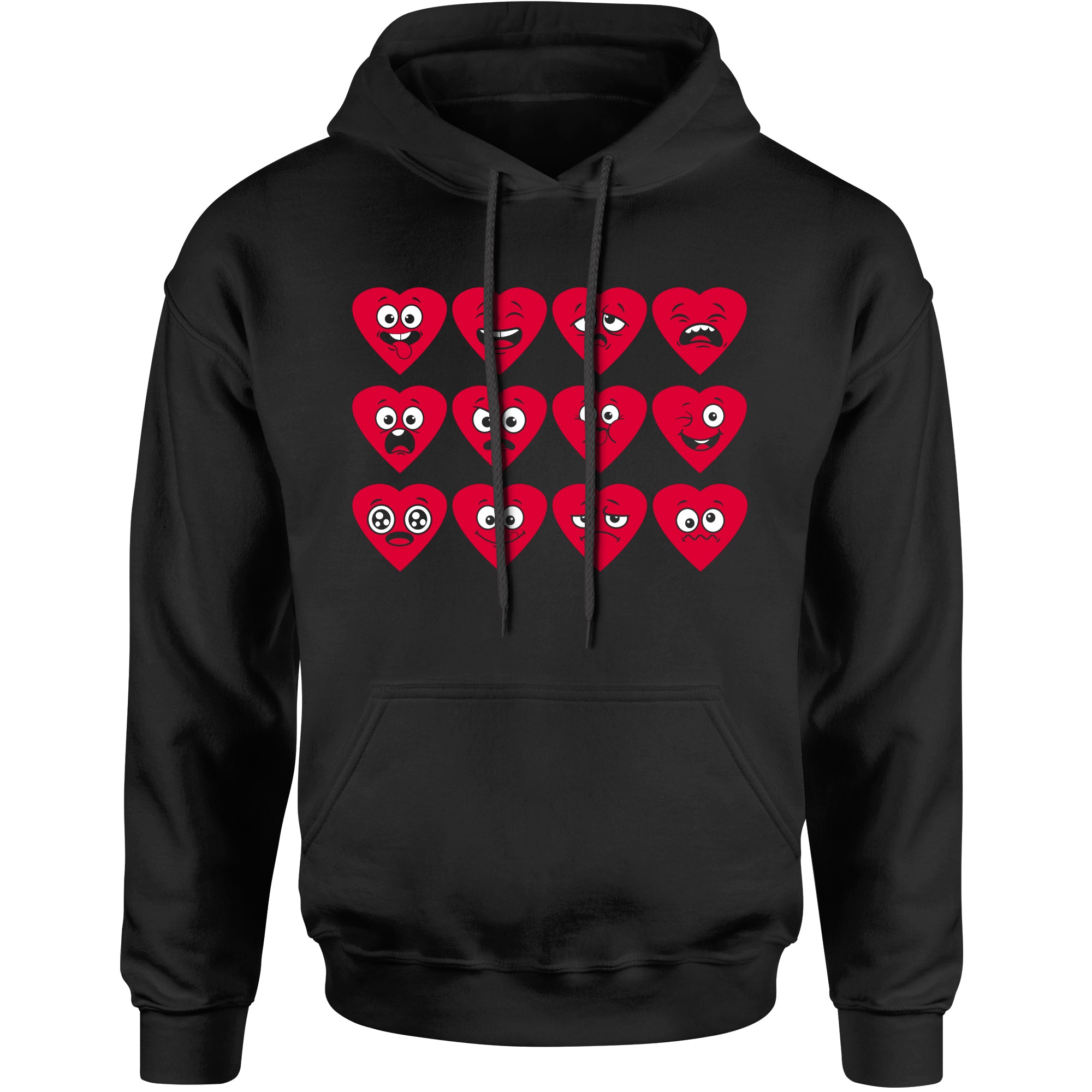 Unisex Valentines Day Heart Faces Men's Women's Hooded Sweatshirt