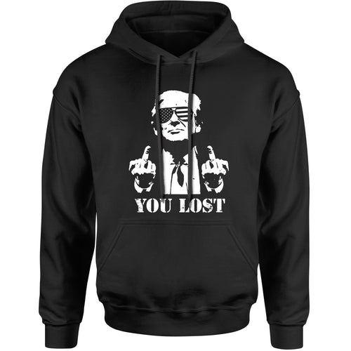 Unisex Trump You Lost Missed Arrest Middle Finger Hoodie