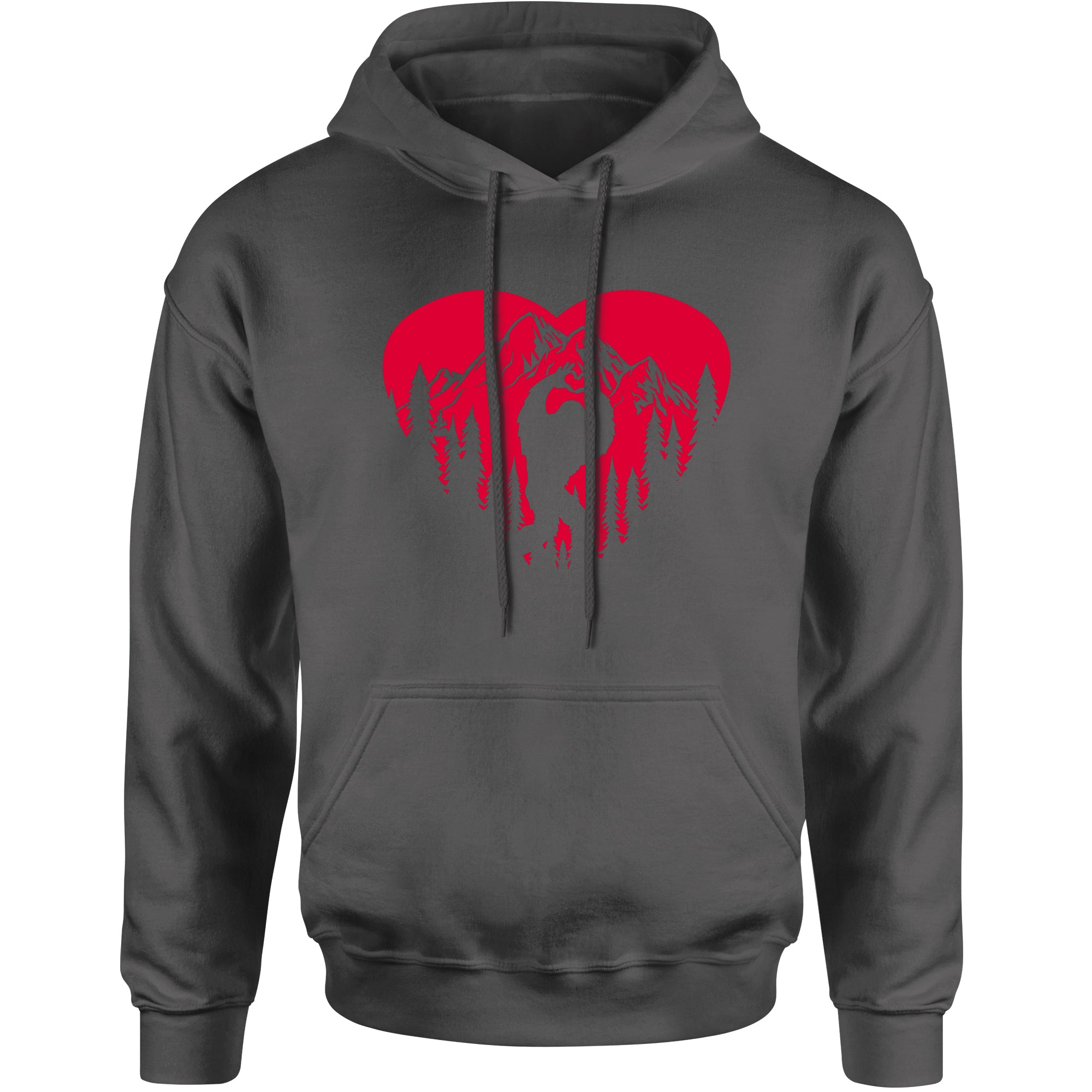 Unisex Valentines Day Bigfoot Heart Sasquach Love Men's Women's Hooded Sweatshirt