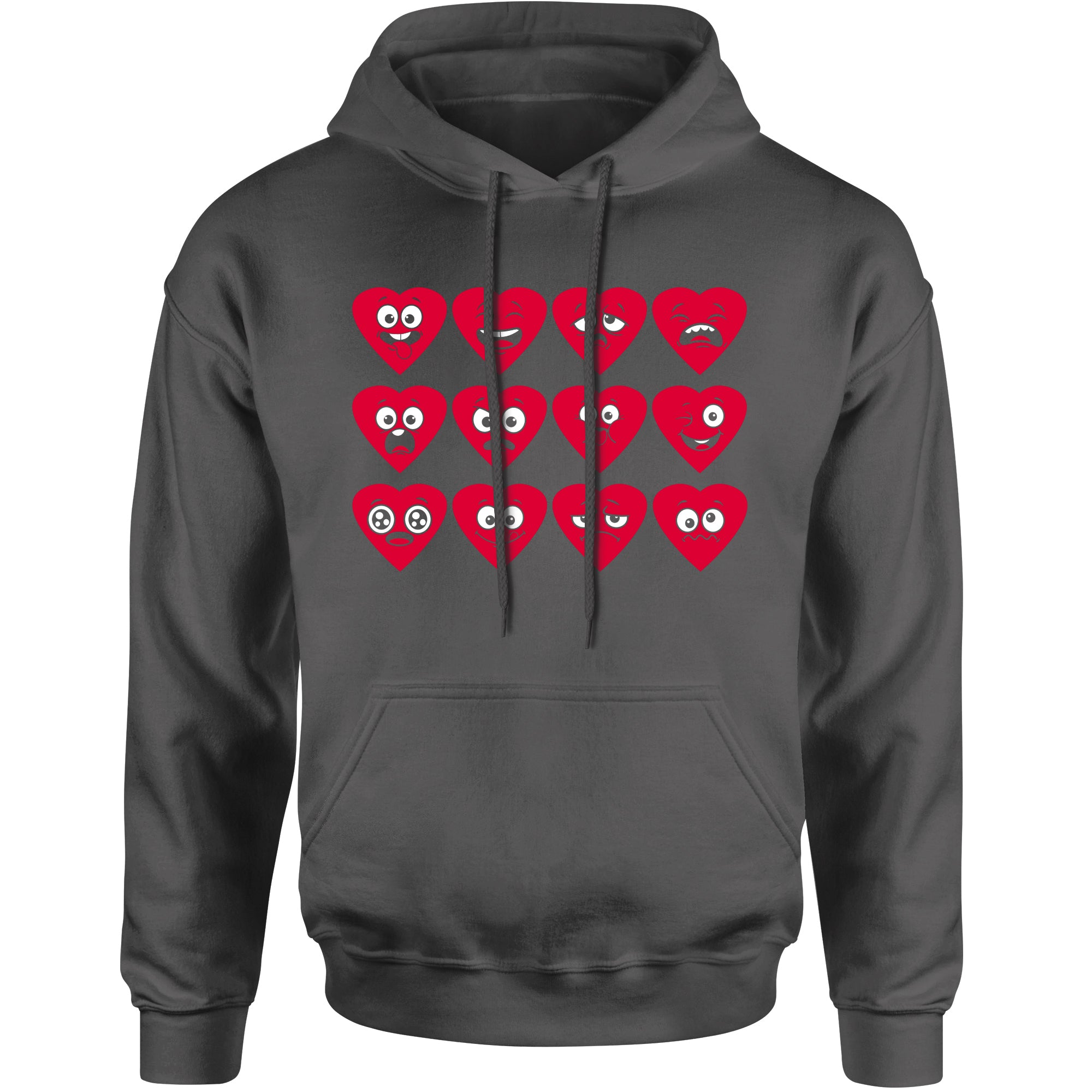 Unisex Valentines Day Heart Faces Men's Women's Hooded Sweatshirt