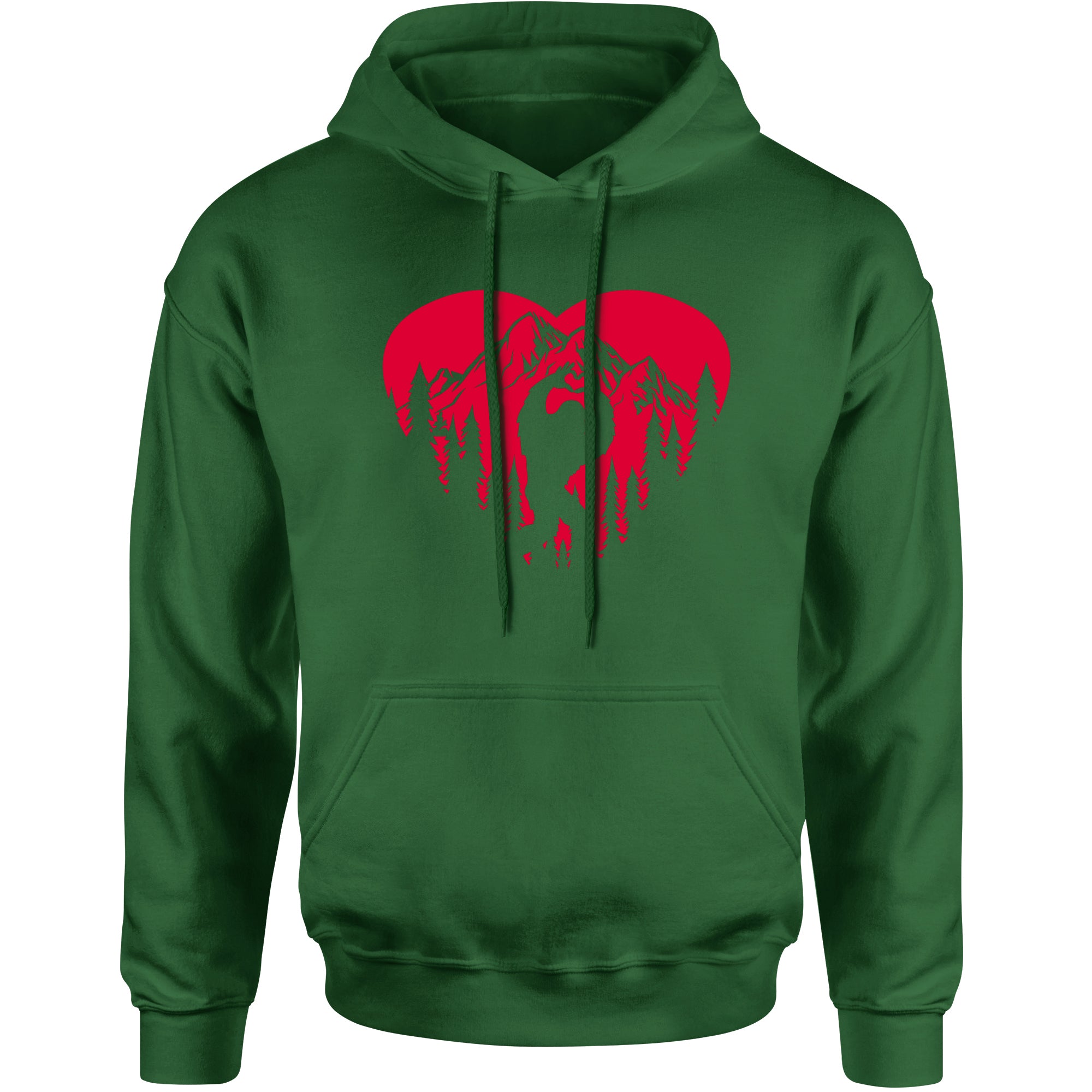 Unisex Valentines Day Bigfoot Heart Sasquach Love Men's Women's Hooded Sweatshirt