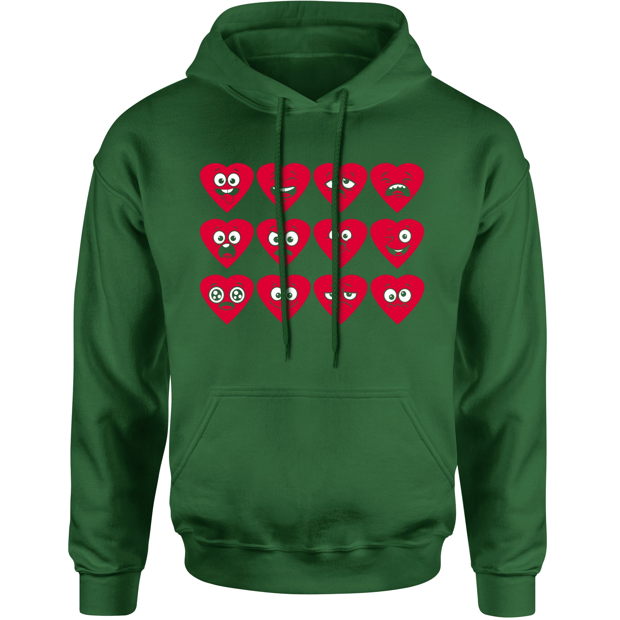 Unisex Valentines Day Heart Faces Men's Women's Hooded Sweatshirt