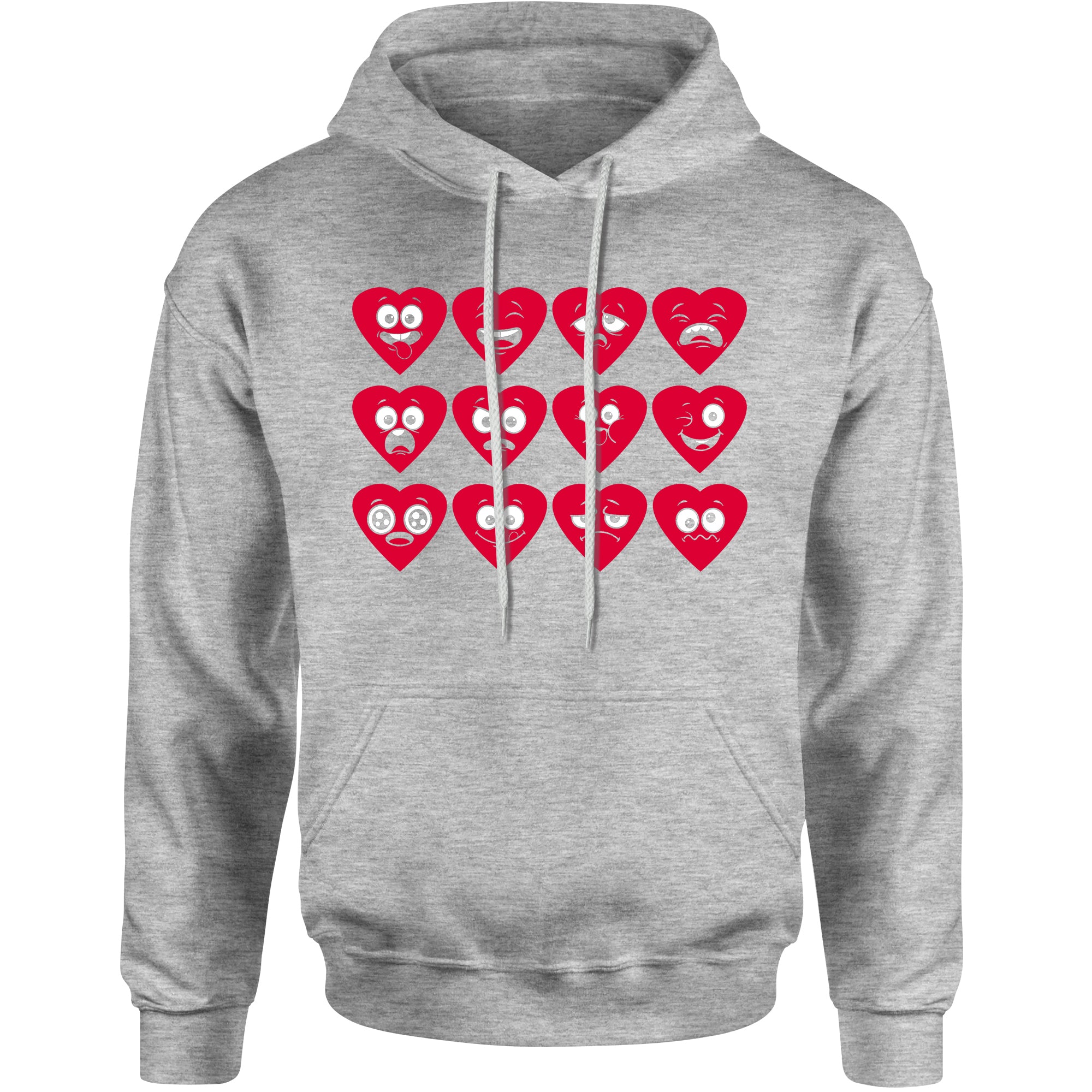 Unisex Valentines Day Heart Faces Men's Women's Hooded Sweatshirt