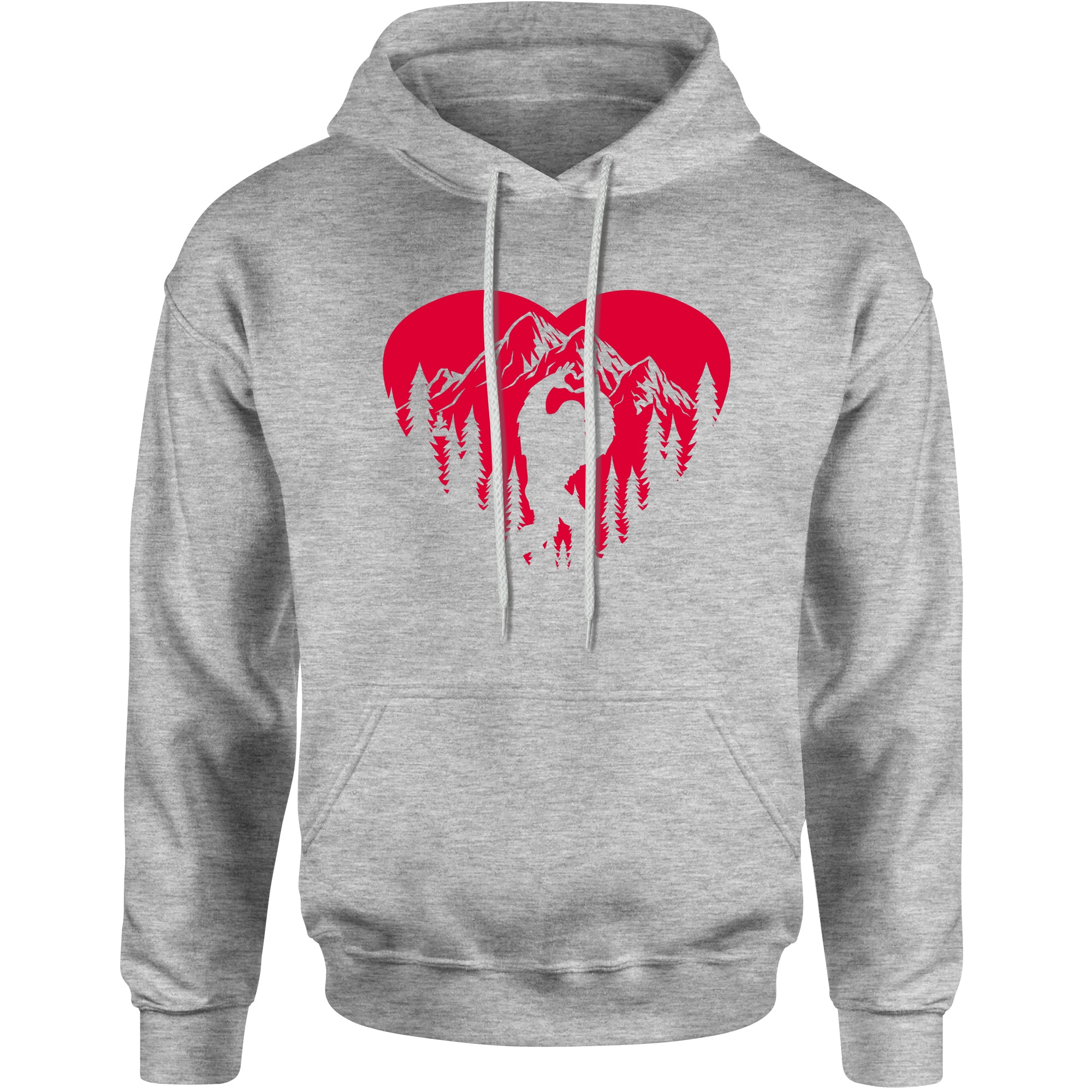Unisex Valentines Day Bigfoot Heart Sasquach Love Men's Women's Hooded Sweatshirt