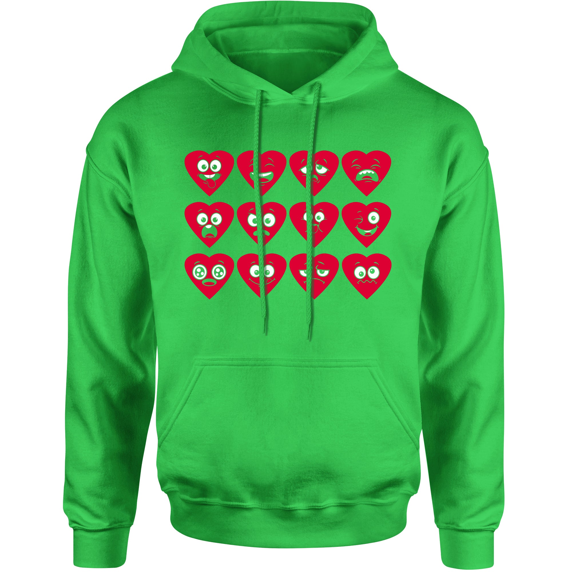 Unisex Valentines Day Heart Faces Men's Women's Hooded Sweatshirt
