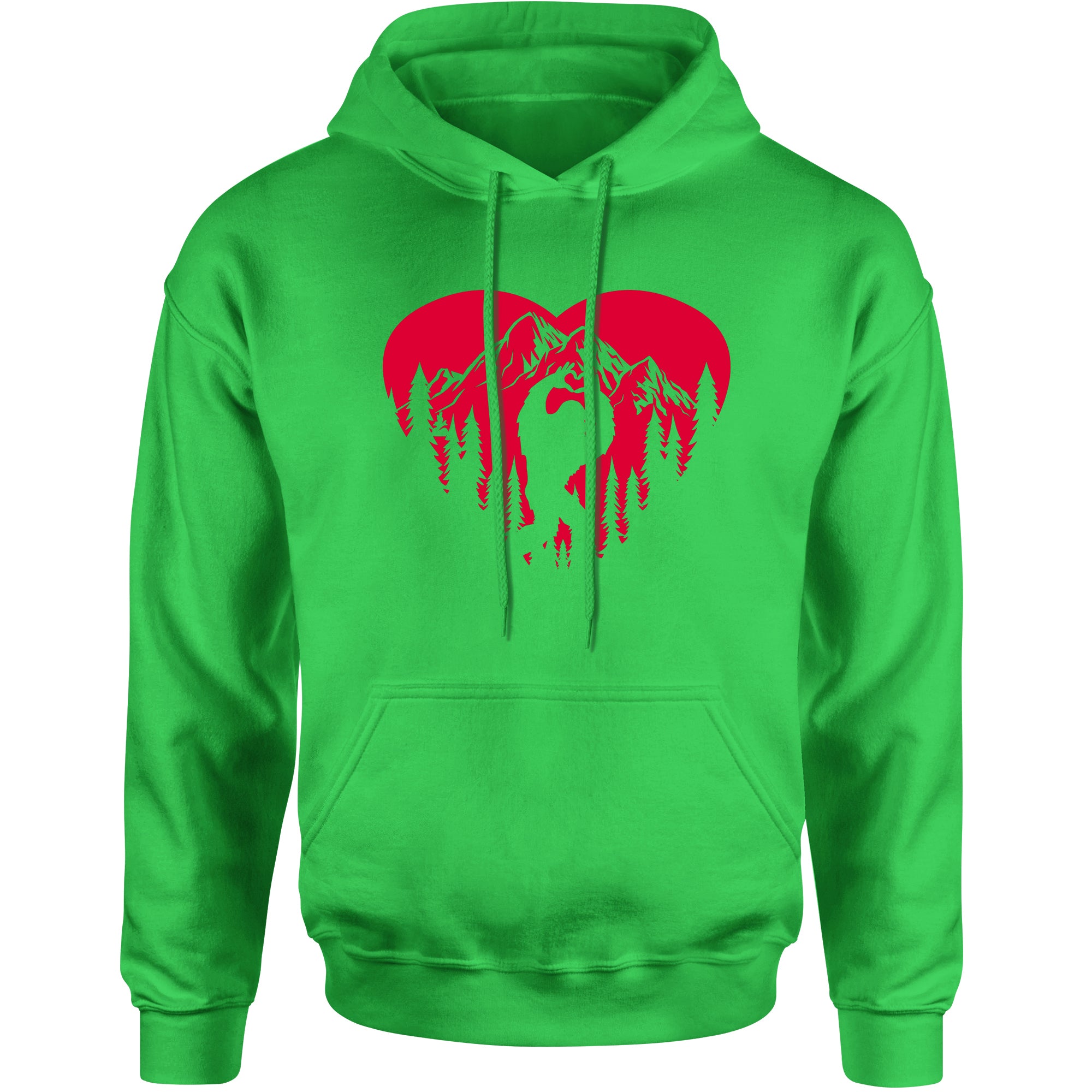 Unisex Valentines Day Bigfoot Heart Sasquach Love Men's Women's Hooded Sweatshirt