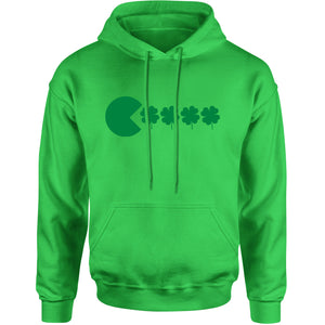 Unisex St Patricks Day Funny Goofy Retro Shamrock Eater Men's Women's Hooded Sweatshirt