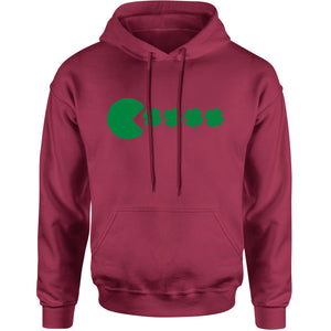 Unisex St Patricks Day Funny Goofy Retro Shamrock Eater Men's Women's Hooded Sweatshirt