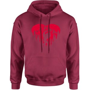 Unisex Valentines Day Bigfoot Heart Sasquach Love Men's Women's Hooded Sweatshirt