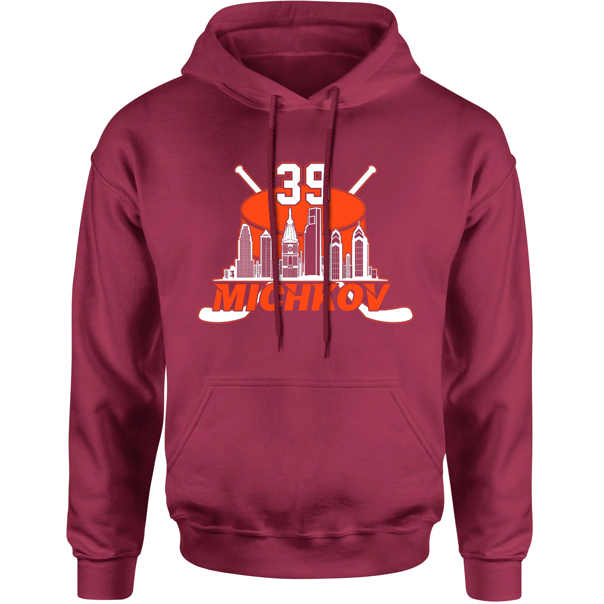Unisex Michkov 39 Philadelphia Hockey Skyline Hoodie