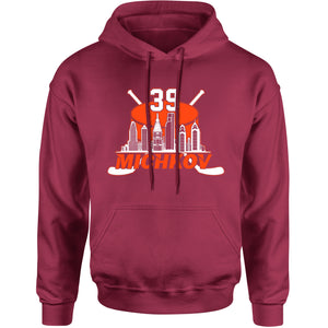 Unisex Michkov 39 Philadelphia Hockey Skyline Hoodie