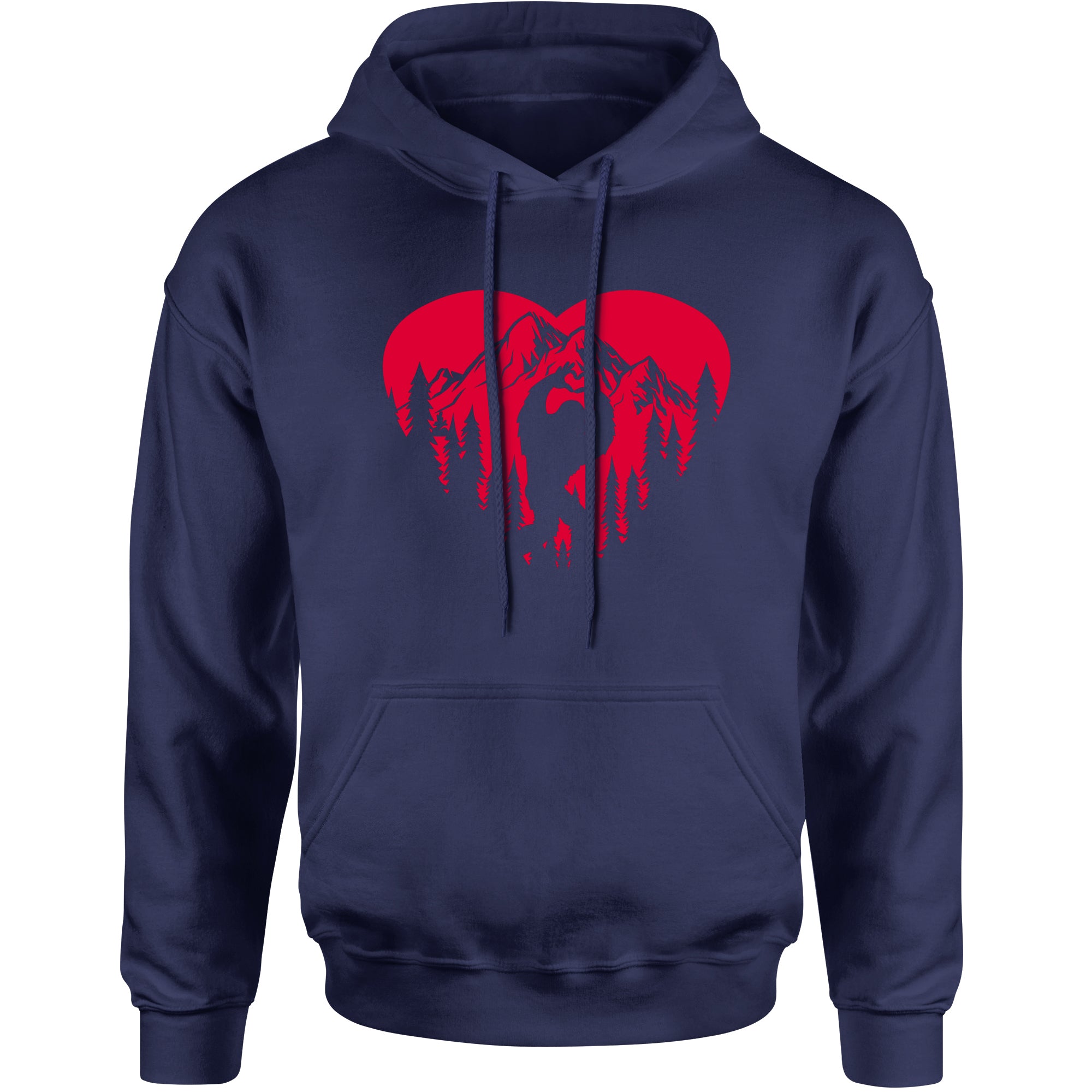 Unisex Valentines Day Bigfoot Heart Sasquach Love Men's Women's Hooded Sweatshirt