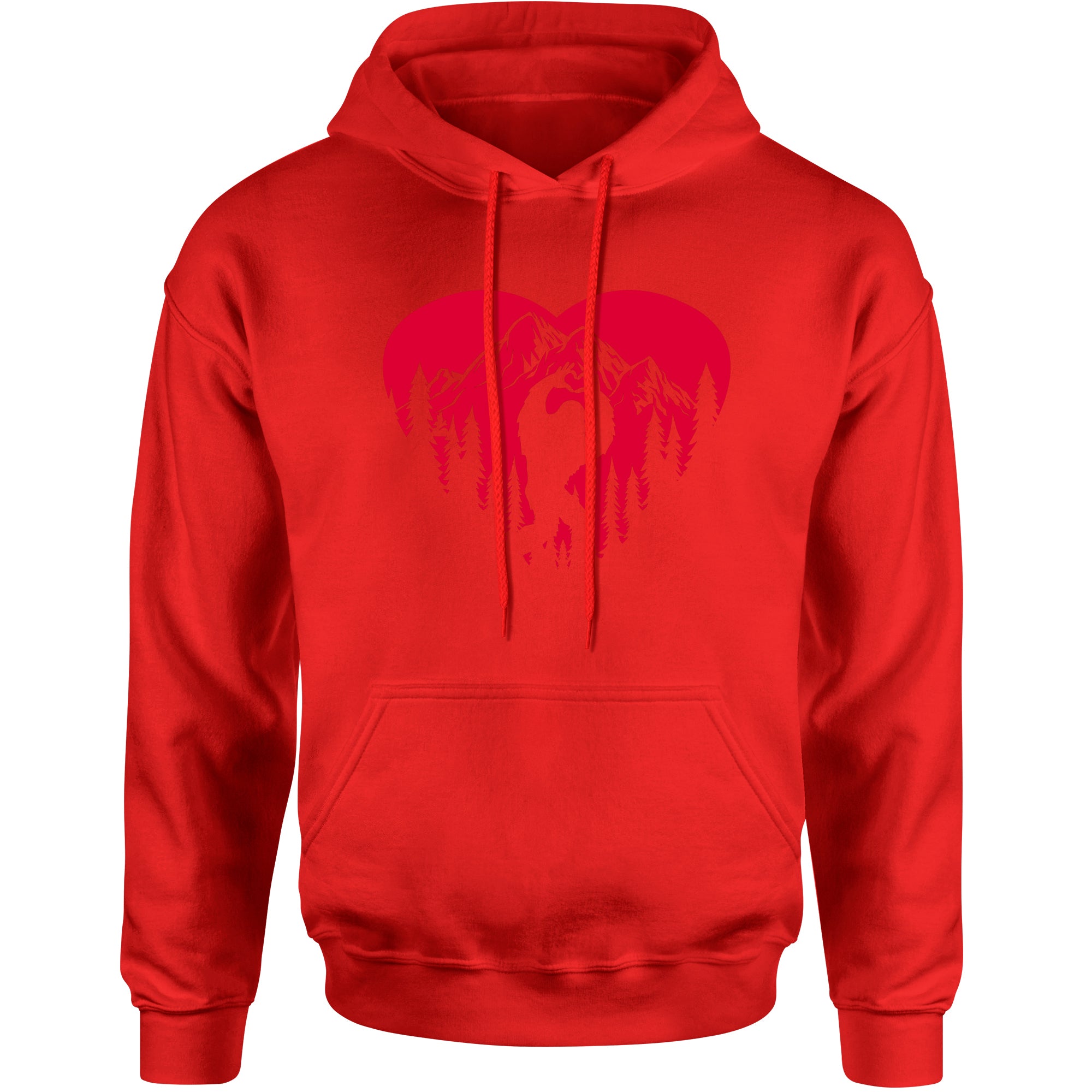 Unisex Valentines Day Bigfoot Heart Sasquach Love Men's Women's Hooded Sweatshirt