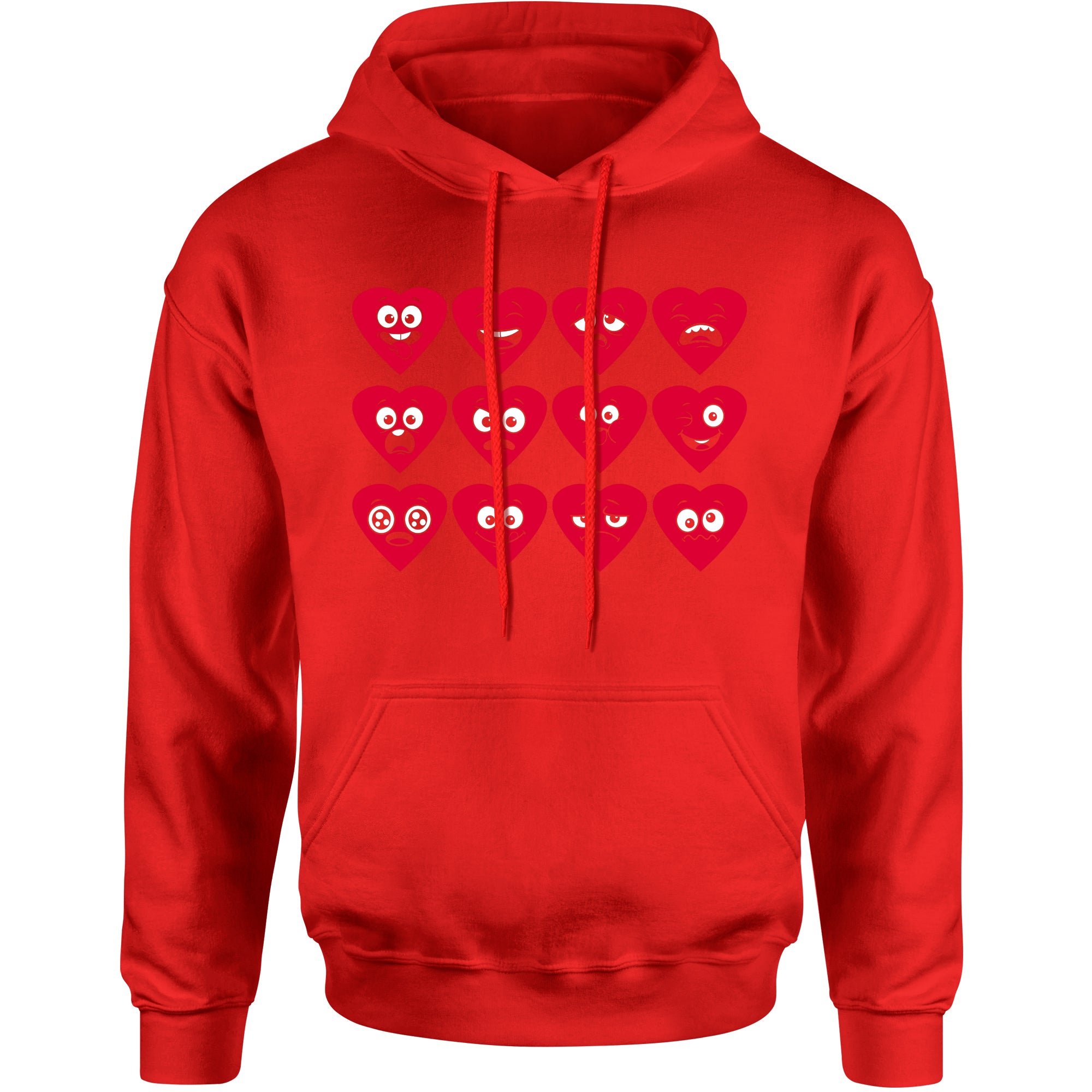 Unisex Valentines Day Heart Faces Men's Women's Hooded Sweatshirt