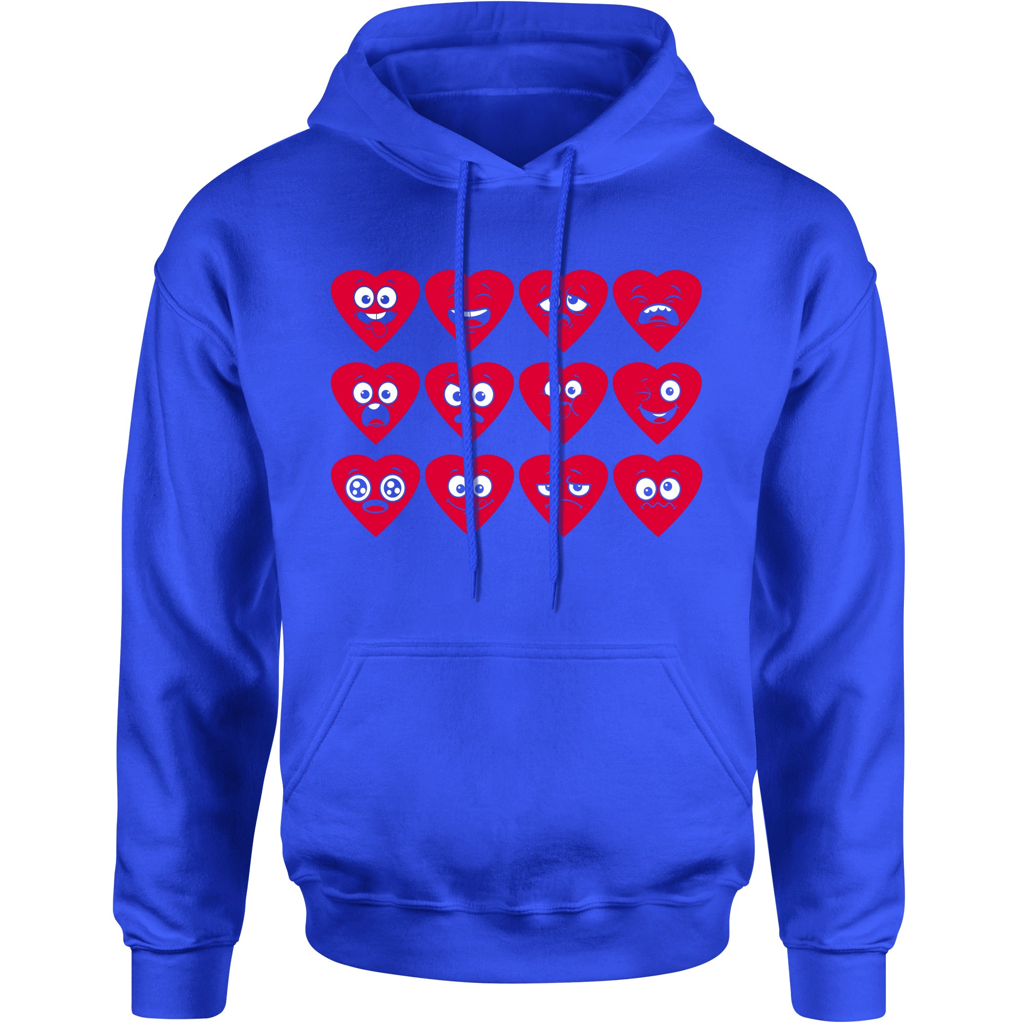Unisex Valentines Day Heart Faces Men's Women's Hooded Sweatshirt
