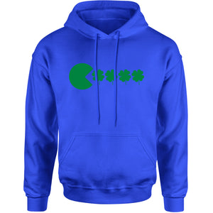 Unisex St Patricks Day Funny Goofy Retro Shamrock Eater Men's Women's Hooded Sweatshirt