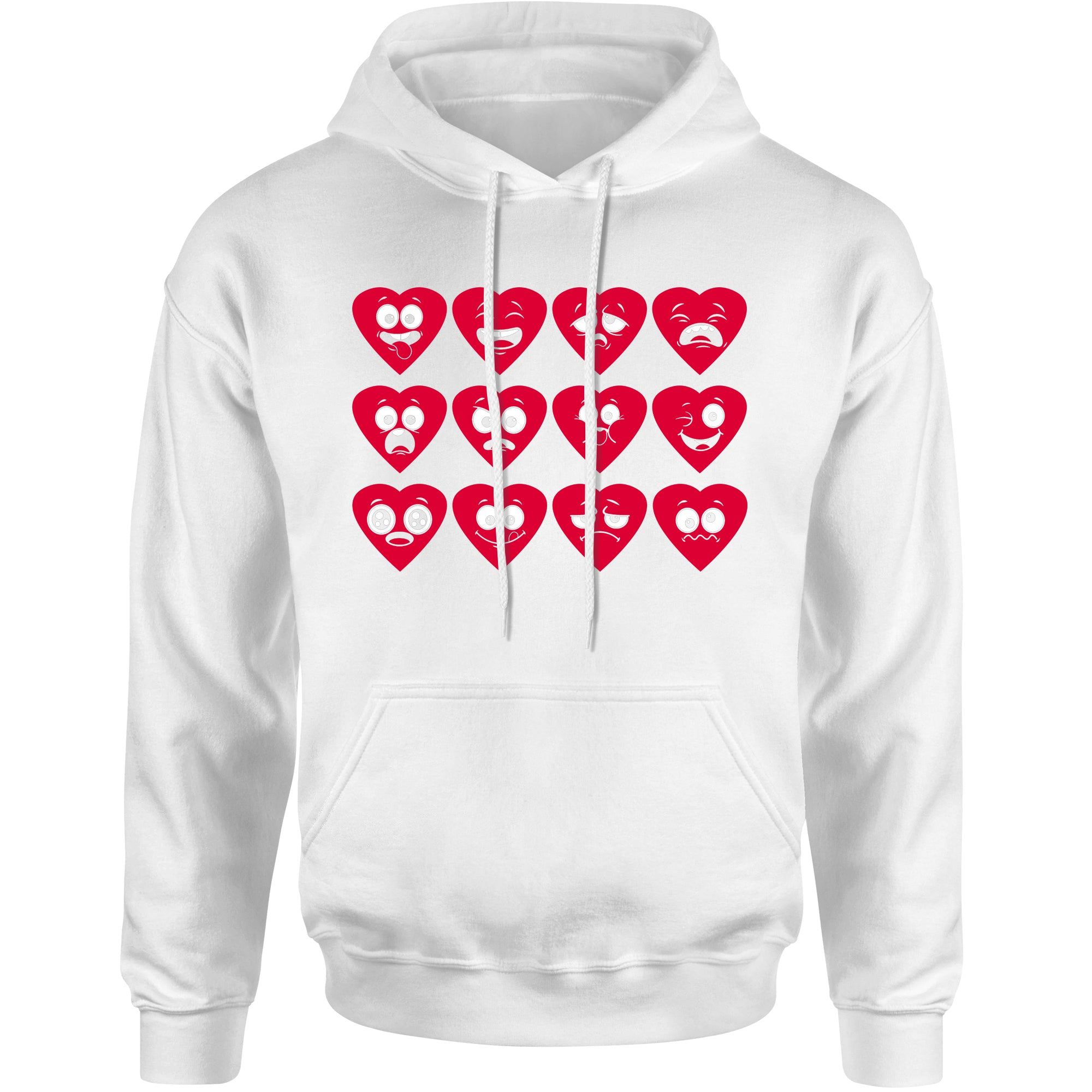 Unisex Valentines Day Heart Faces Men's Women's Hooded Sweatshirt