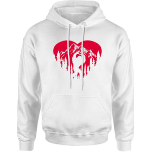 Unisex Valentines Day Bigfoot Heart Sasquach Love Men's Women's Hooded Sweatshirt