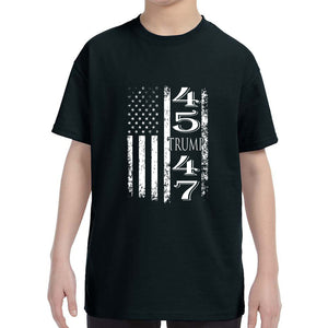 Kid's Trump 45 47 American Flag T-Shirt